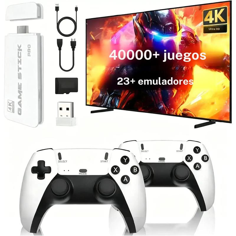 2026 – Versión mejorada del M15 Plus con más de 40.000 juegos, 23 emuladores, 2 mandos inalámbricos de 2,4 GHz, conexión HDMI y enchufe tipo UE; no compatible con 3DS.