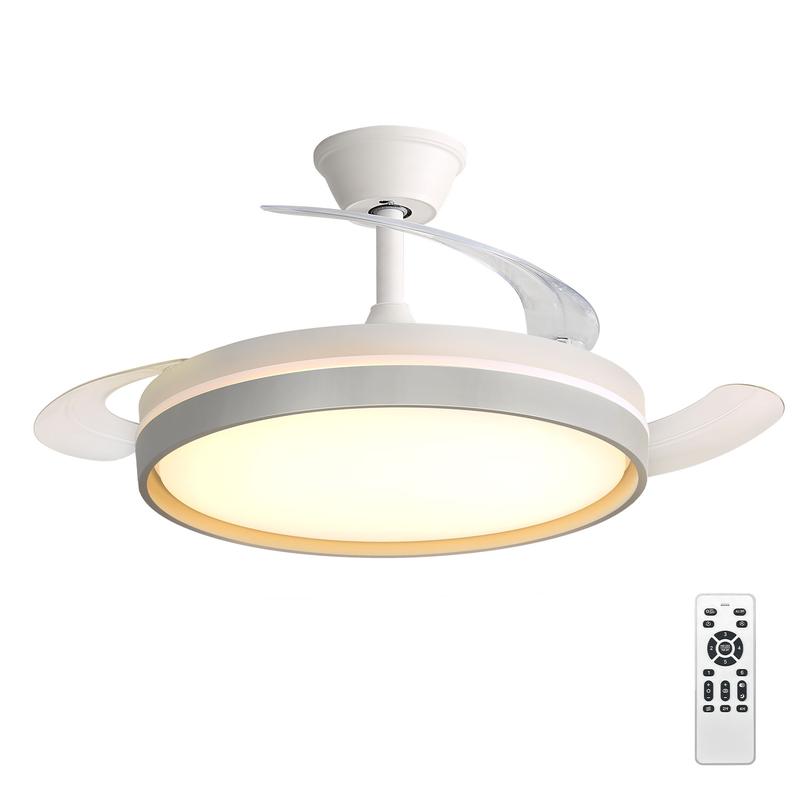 60W LED 30W MOTOR DC Ventilador de Techo LED Silencioso: Motor Reversible, 6 Velocidades, Control Remoto