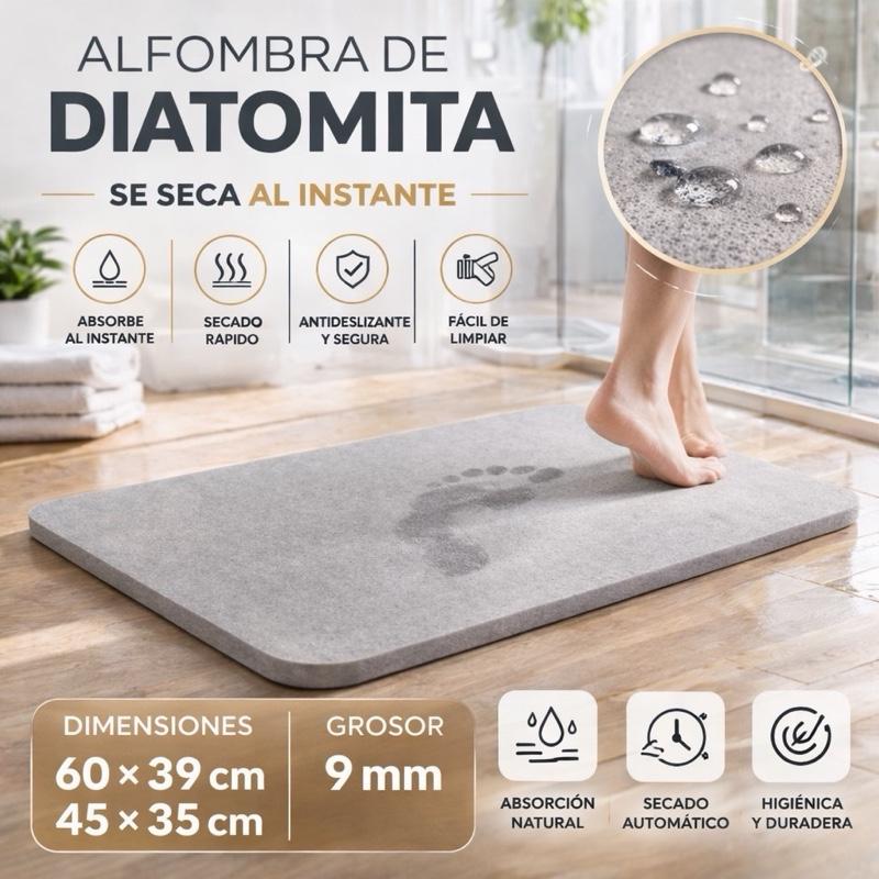 Alfombra de Diatomita Secado Instantáneo 60x39 / 45x35 cm Antideslizante