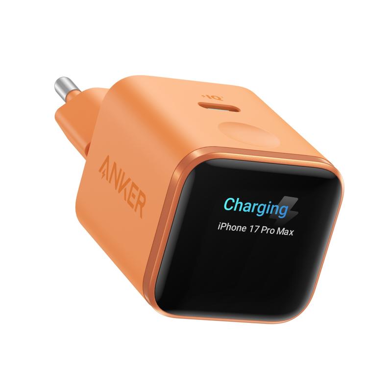 Anker Nano Cargador USB C 45W Inteligente, Cargador iPhone Carga rápida con reconocimiento Inteligente, Compatible con iPhone 17/16/15, iPad Pro, iPad Air (sin Cable, 1 Puerto USB-C, No Plegable)