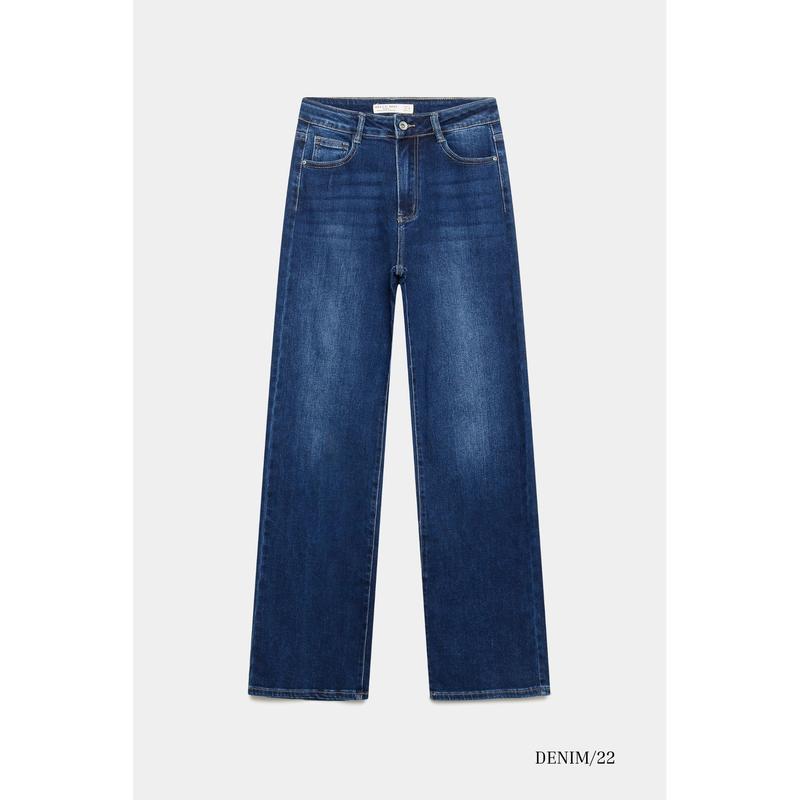 ARMONIAS Jeans Miss Stretchy, Vaqueros para Mujer Wide Leg de Tiro Alto y Pierna Ancha, Denim Súper Elástico, Cinco Bolsillos, Cómodos y Flexibles, Estilo Casual para Diario y Cualquier Ocasión, Primavera, Verano, Otoño e Invierno.