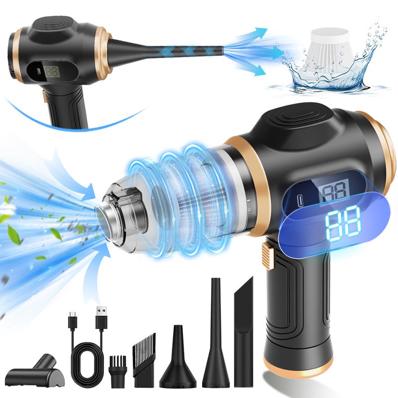 Aspiradora inalámbrica de mano para coche, aspirador portátil 6 en 1 potente, con pantalla con inteligente y accesorios de limpieza múltiple para coche, hogar, oficina, mascota