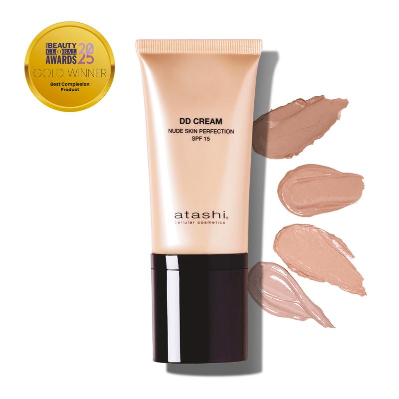 Atashi DD Cream Antiedad SPF 15 | Tratamiento Hidratante Antiedad con Color | Efecto Buena Cara, Flash, Lifting Inmediato | 8 beneficios en 1 | Con Retinol | Efecto No Make Up Make Up | Para todo tipo de pieles | Disponible en 4 tonos | 50ml