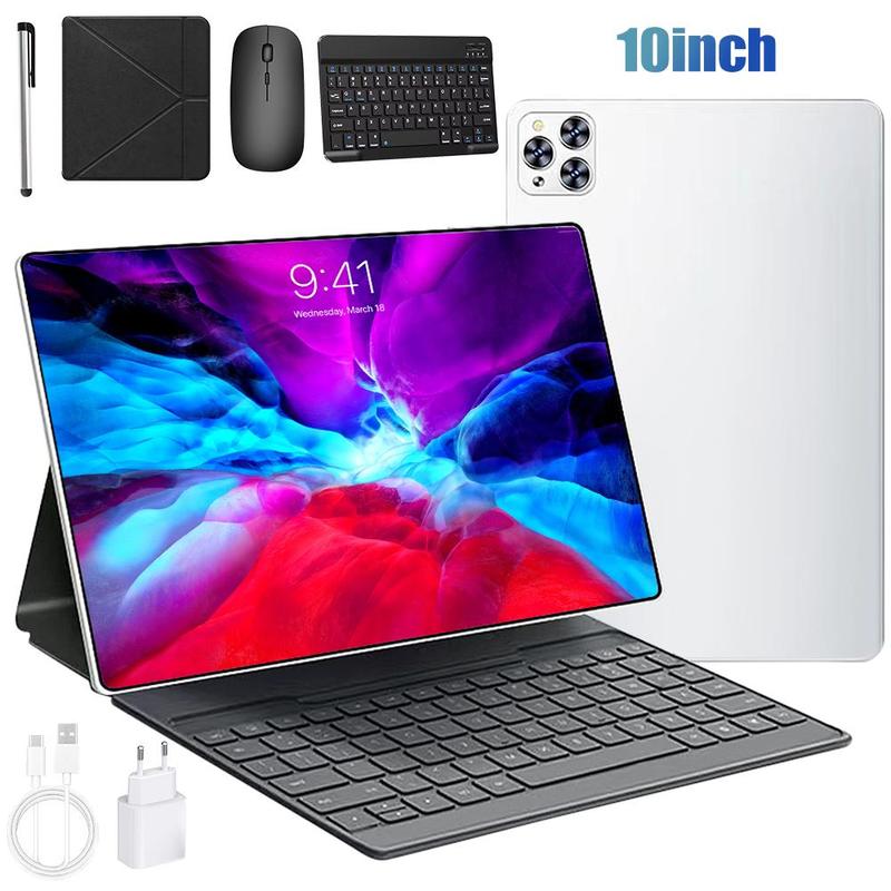 【Back to school】Tablet Android 10,1 Pulgadas Kit Completo - Incl. Teclado y Funda Protectora - Cámara Dual 13MP y Batería de Alto Rendimiento - Con Stylus de Precisión