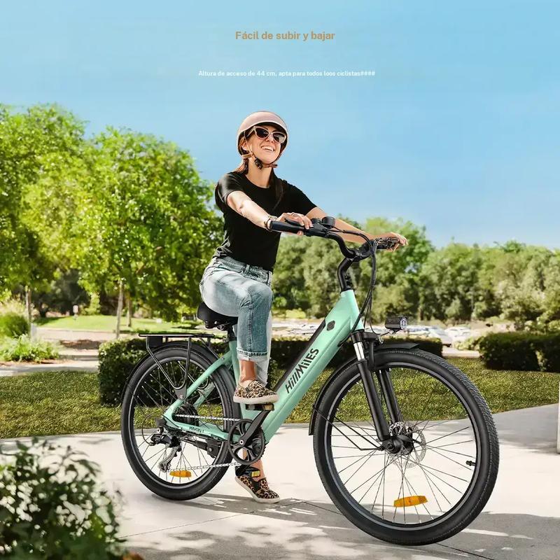 Bicicleta eléctrica para adultos HillMiles MileCity1 26", 7 velocidades, batería extraíble de 36 V y 13 Ah, 25 km/h, autonomía de 80–100 km, impermeable IP65 con portabarros trasero para desplazamientos diarios