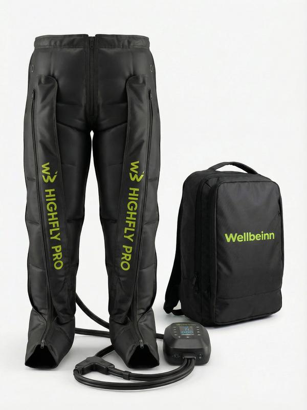 Botas de Presoterapia WELLBEINN Highfly Pro de 6 Cámaras Superpuestas y 260 mmHg, Inalámbricas con 6 Programas para Recuperación Muscular, Piernas Cansadas y Pesadas y Mejor Circulación en Casa