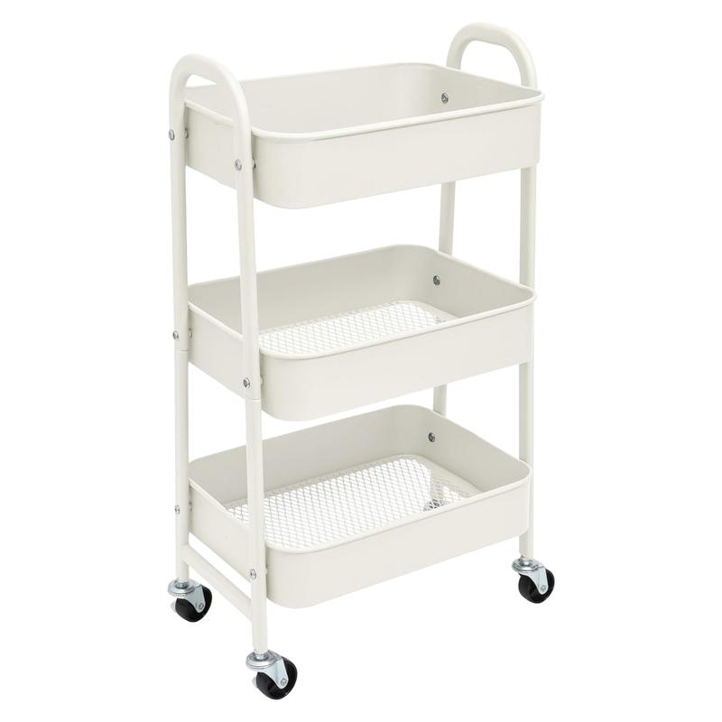 Carro de Almacenamiento Carrito Auxiliar con Ruedas Carro Cocina Carro Servicio Carrito Metalico con Ruedas 3 Niveles Carro Rodante Carro Organizador para Dormitorio Baño Oficina,Carrito de cocina o multiuso de tres niveles con ruedas.