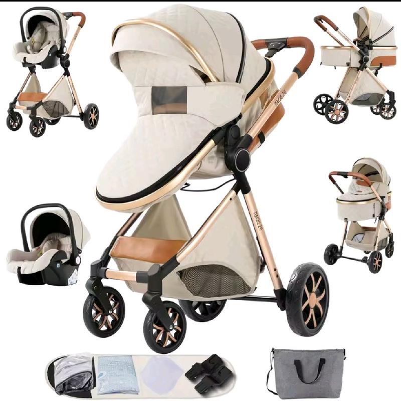 Cochecito Bebé 3 en 1 Sistema Viaje - Capazo Silla Coche Plegable Una Mano