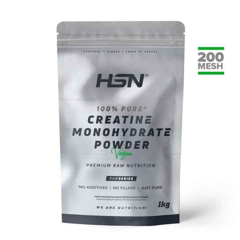Creatina Monohidrato en Polvo de HSN | Sin Sabor 1 Kg = 286 Tomas por Envase | 100% Monohidrato de Creatina Pura Sin Añadidos | No-GMO, Vegano, Sin Gluten | No incluye dosificador