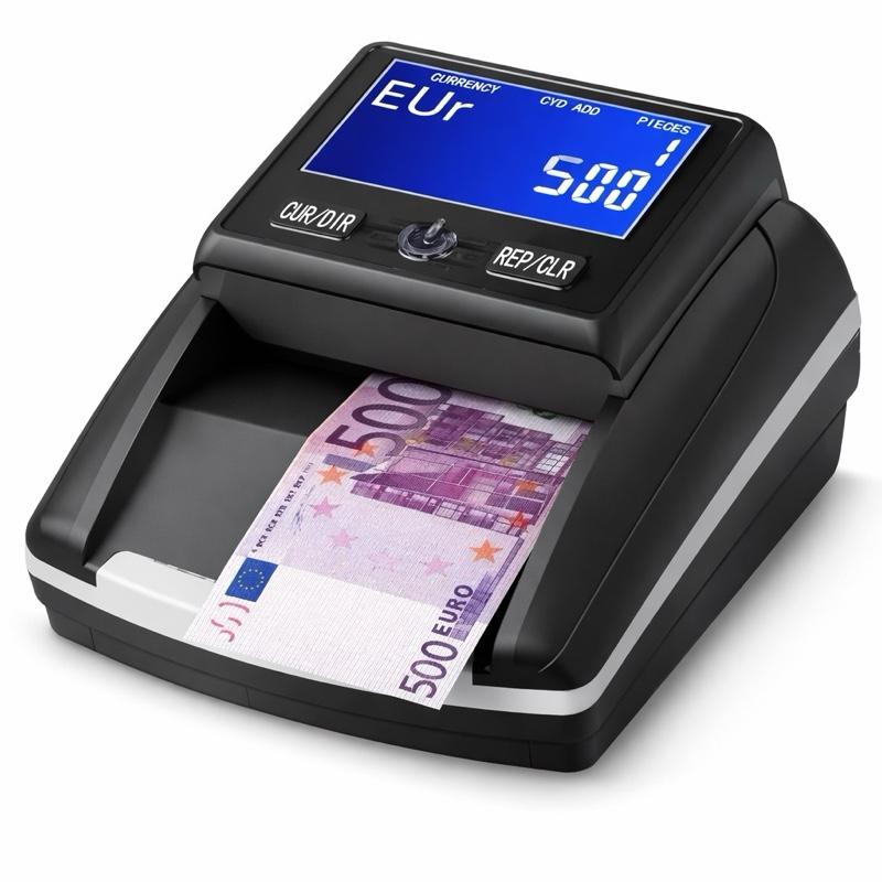 Detector de billetes falsos de euro, control UV/MG/IR, pantalla digital, verificación rápida del valor, máquina compacta para tiendas, oficina y caja registradora
