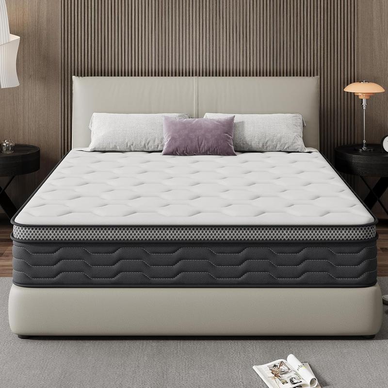 DEWINNER Colchón Colchón con resortes ensacados y espuma viscoelástica, colchón ergonómico de 7 zonas, soporte perfecto, transpirable (90x190x25)