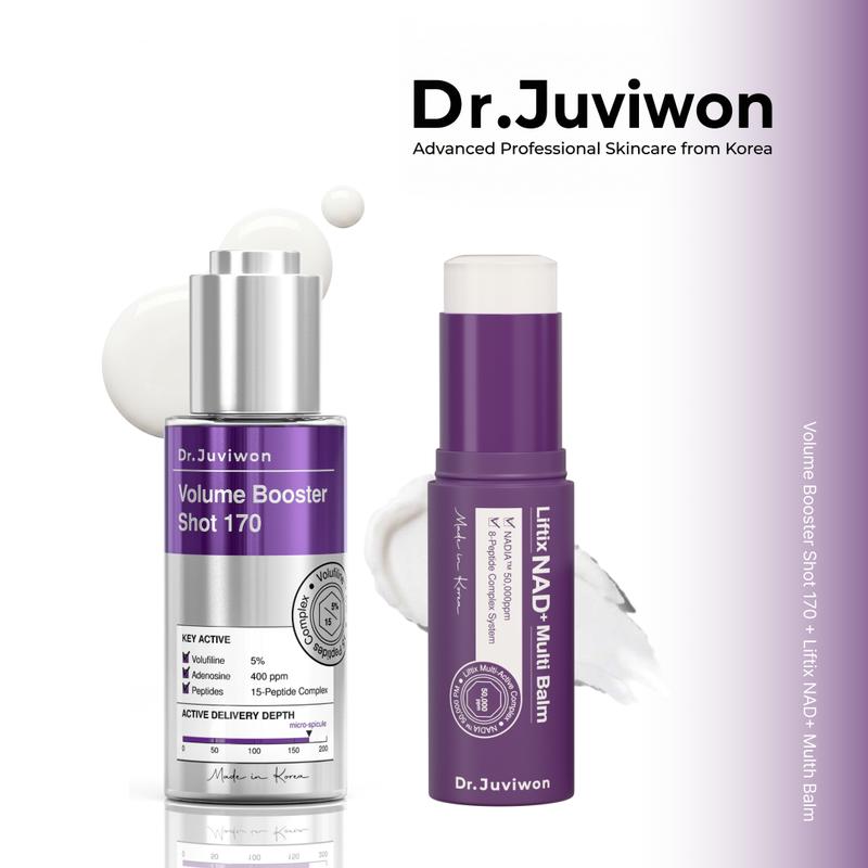 [Dr.Juviwon Oficial] Dúo de Volumen y Lifting en 3 Semanas | Volume Booster Shot 170 + Liftix NAD+ Multi Balm | Volumen, firmeza y cuidado de arrugas | K-Beauty