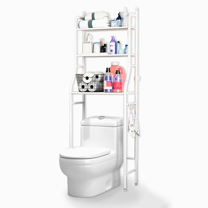 Estantería de Baño sobre Inodoro de Acero Inoxidable — Organizador WC Ahorra Espacio
