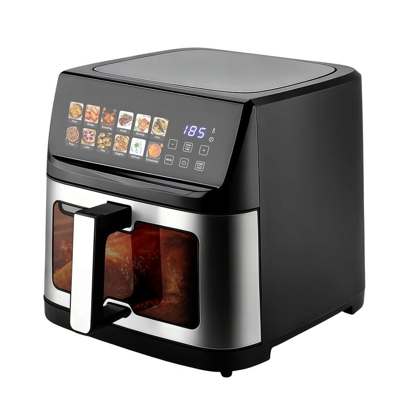 Freidora de Aire Sin Aceite 11L Gran Capacidad, Ventana Transparente, 12 Menús Preprogramados, Circulación Aire 360°, Pantalla Táctil Digital para Cocina Familiar