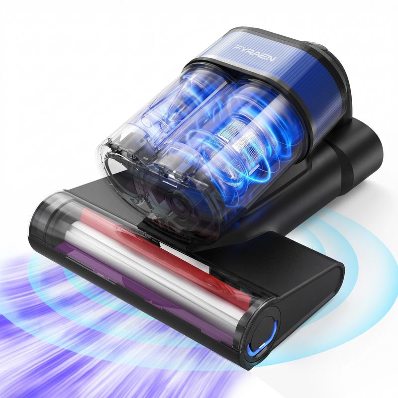 FYRAEN aspiradora para colchones, aspiradora para cama de 16 kPa con luz UV-C de 253,7 nm, calor de 140 °F, filtro HEPA y tecnología ultrasónica, aspiradoras manuales versátiles para cama, sofá, sillón y cuna infantil (con cable, 500 W)