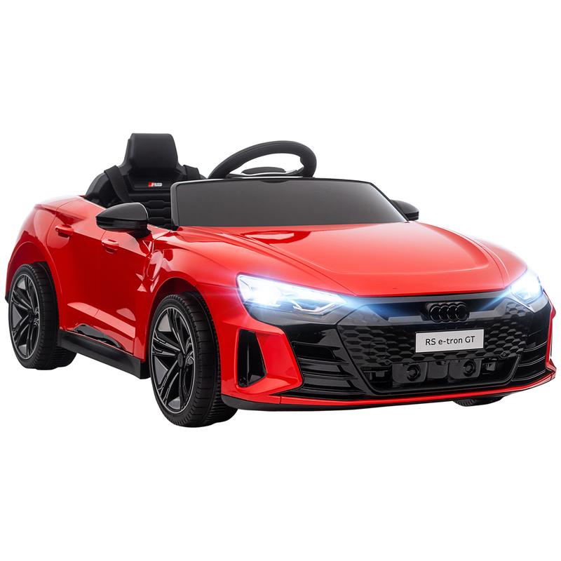 HOMCOM Coche Eléctrico para Niños de +3 Años AUDI RS e-tron GT Coche de Batería 12V con Mando a Distancia Faros LED Bocina Música USB y Apertura de Puerta 3-5 km/h