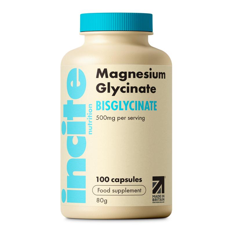 Incite Nutrition Magnesio Bisglicinato 500 mg Alta Potencia 100 Cápsulas Veganas 3 Meses Suministro Biodisponibilidad Mejora Sueño Glicinato de Magnesio