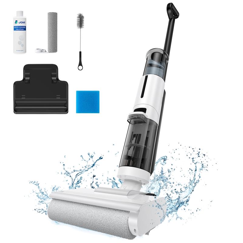 JONR aspiradora en seco y húmedo ED12 Lite, aspiradora inalámbrica con batería con , limpieza de bordes de 1 mm, sistema antienredos, limpiador de suelos ligero para suelos duros, pelo de mascotas
