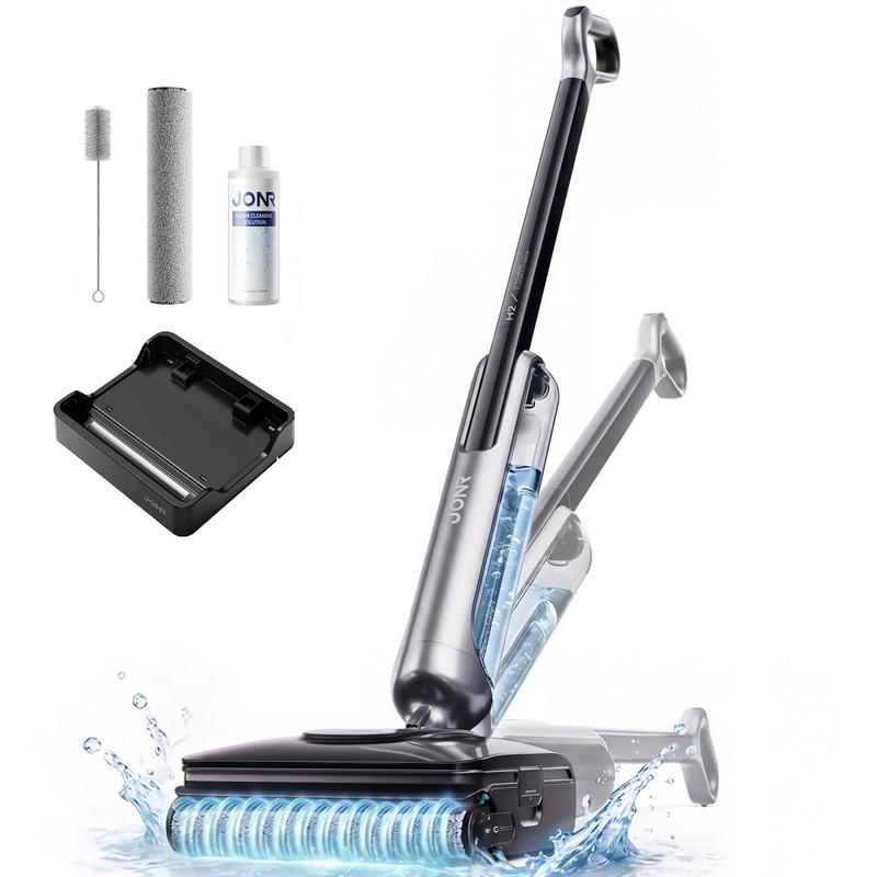 JONR H2 aspiradora húmeda/seca de 20.000 Pa, diseño innovador sin olores, depósito de agua extra grande de 1.500 ml con posición plana a 180° (potencia de succión y rendimiento del agua sin reducción), tiempo de funcionamiento prolongado de 45 minutos