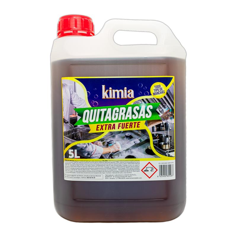 KIMIA - Quita Grasas Extra Fuerte 5L | Quitagrasas Concentrado | Desengrasante Profesional | Potente y Versátil | Desengrasante para Diversas Superficies | Alta Eficacia