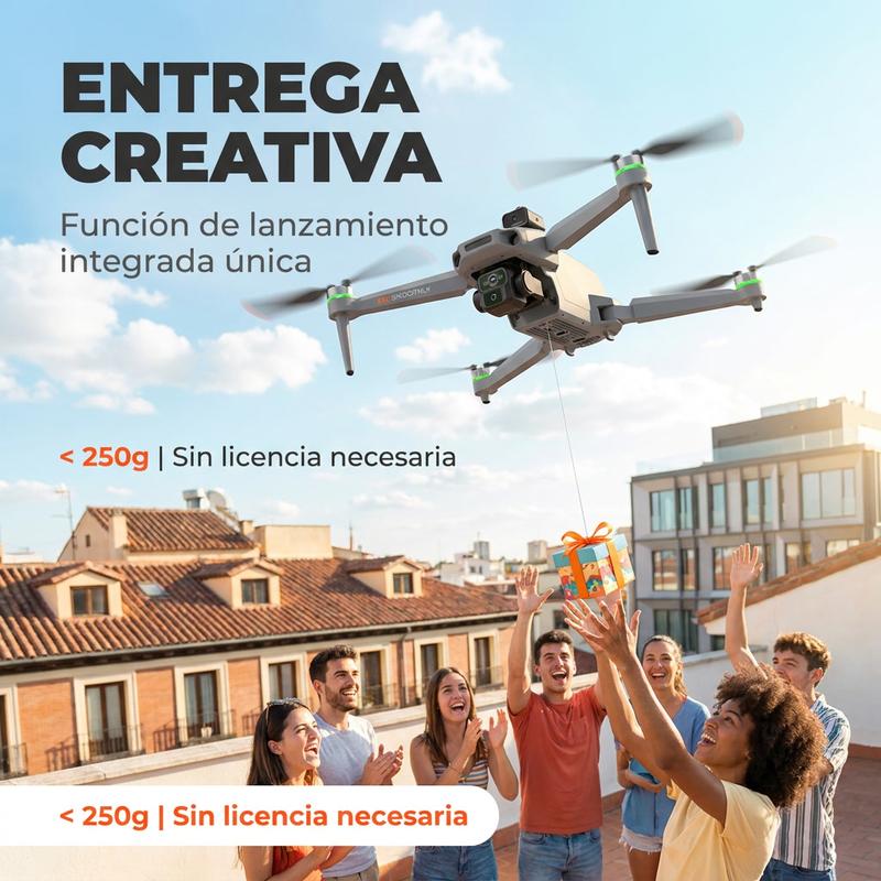 KY003 Dron para Principiantes, Función de Lanzamiento Integrado, Mando con Pantalla Grande, Plegable, Alcance 1000m, Cámara HD, 25min de Autonomía, Resistente a Golpes, Menos de 250g Sin Registro