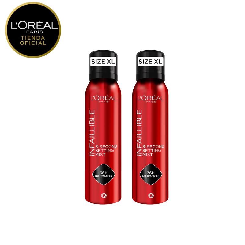 L'ORÉAL PARIS | Set de sprays fijadores de Maquillaje Infaillible, Resistente al Agua, Se mantiene hasta 36h