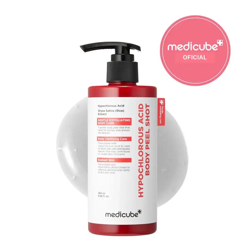 [medicube Oficial] Body Peel Shot con ácido hipocloroso | Sérum exfoliante suave para células muertas de la piel, zonas ásperas y textura desigual | Extracto de arroz, pantenol para cuidado hidratante y suavizante | 9.46 fl oz