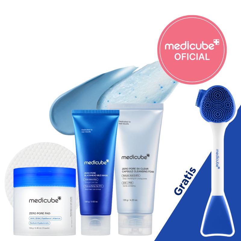 [medicube Oficial] Set Poros-fectos | Limpieza Profunda de Poros, Limpiador en Espuma Exfoliante Suave, Mascarilla de Arcilla | Exceso de Sebo, Cuidado de Puntos Negros, Cosmética Coreana