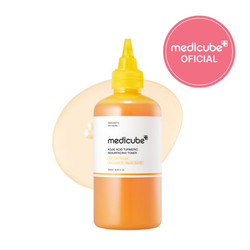 [medicube Oficial] Tónico de Ácido Kójico y Cúrcuma | Tónico Diario para el Tono Desigual y la Textura de la Piel | Con Niacinamide y Ácido Glicólico para Una Piel Radiante Efecto "Piel de Cristal" | Cosmética Coreana | 250 ml