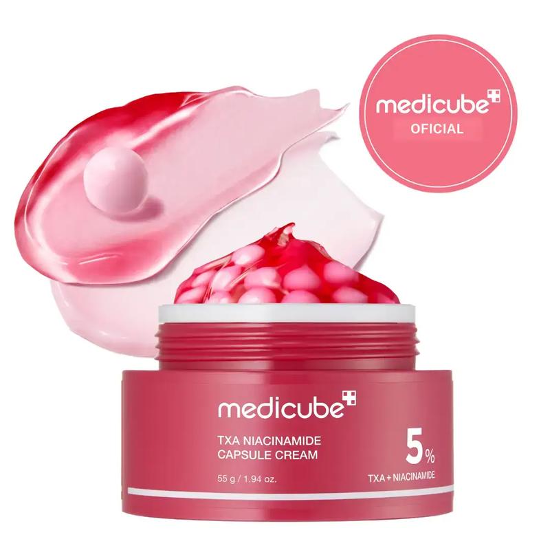 [medicube Oficial] TXA + Niacinamida Crema en Cápsulas | Hidratante de Doble Luminosidad, Ideal para Usar Después del Tratamiento de Manchas | Para Tono de Piel Desigual, Textura e Hidratación | 99% Ácido Tranexámico Puro | 1.94 oz