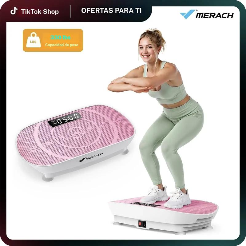 MERACH Dispositivo de entrenamiento de placa de vibración delgada, dispositivo de drenaje linfático, plataforma de vibración para entrenamiento de cuerpo completo, salud y fitness