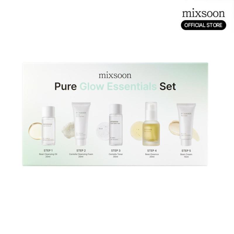 mixsoon Pure Glow Essentials Set – Set esencial para glow con rutina completa – Mini rutina de limpieza, hidratación y cuidado de la piel para una piel luminosa y saludable
