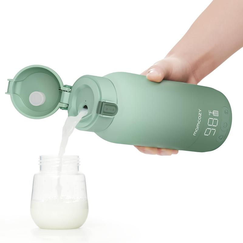 Momcozy calienta biberones portátil para viaje, 2 modos para leche materna y agua, calentamiento rápido en 3 min, calentador de biberones con batería recargable, capacidad 500 ml