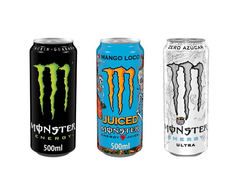 Monster Energy Bebida Energética 500 ml, Pack de 24 Latas – Elige entre Original, Ultra White y Mango Loco