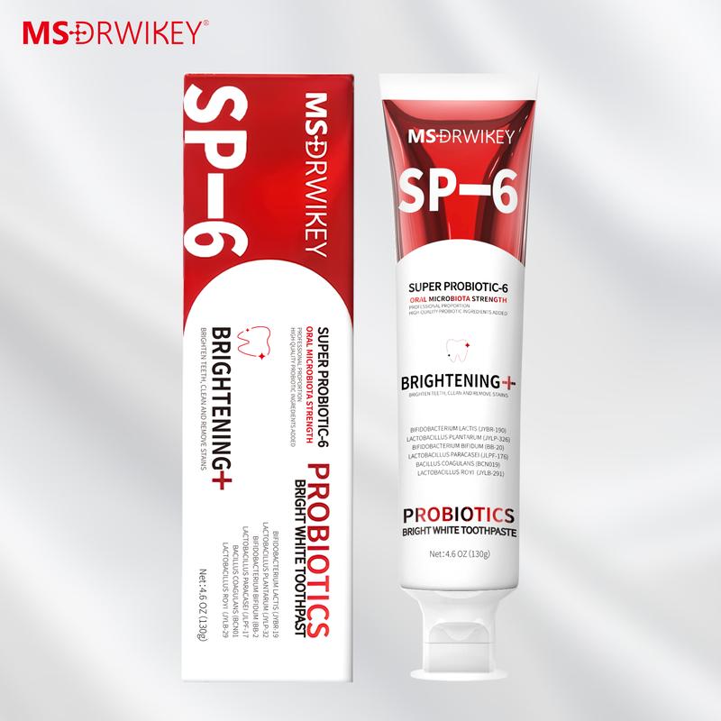 MSDRWIKEY Pasta de dientes superprobiótica, sabor menta refrescante para aliento fresco