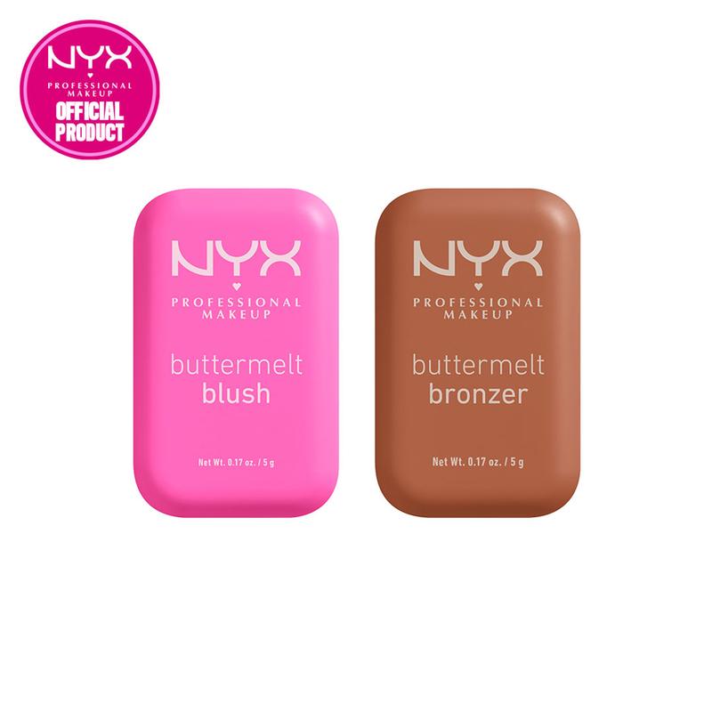 NYX Professional Makeup | Buttermelt Bronzer Bronceador + Buttermelt Blush Colorete - Regalo Tarjetero de Movil incluido