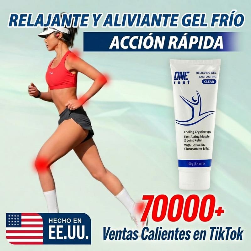 ONE-REST Gel Calmante Refrescante 100g con Mentol y Incienso – Gel Corporal para Aliviar Tensión Muscular, Cuello, Hombros, Rodillas y Piernas, Sensación de Frescor para Recuperación Deportiva