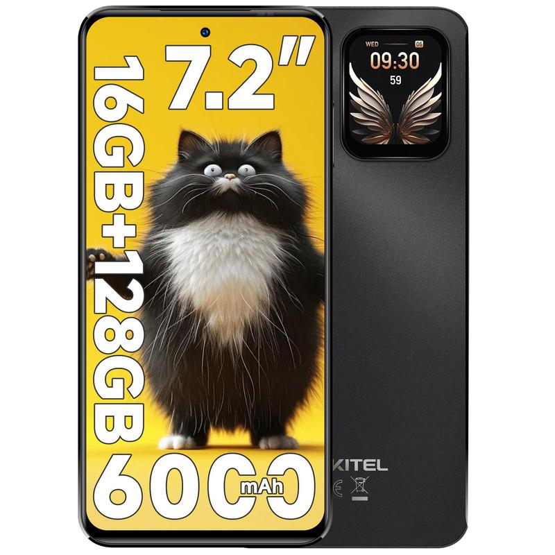 OUKITEL C68PLUS Telefonos Moviles Libres Android 15, 16GB(4+12)+128GB/1TB Smartphone, 7.2" HD+ 1.8 Pantalla secundaria, 120Hz Telefono Movil, Baterla 6000mAh movil, 4G Dual SIM/FaceID/Fingerprint/GPS/OTG
