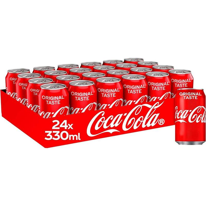 Pack 24 Latas Coca-Cola 330ml, Elige entre Original y Zero Sugar, Refresco Carbonatado Clásico para Compartir, Picnic, Oficina, Cumpleaños y Hostelería