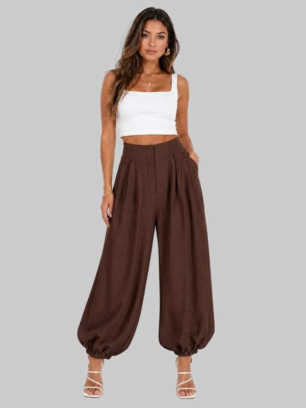 PANTALÓN CON PINZAS Y PUÑO ELÁSTICO