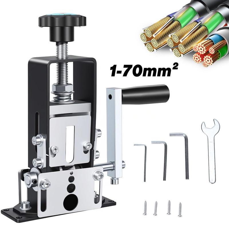 Pelacables para cables de 1 a 70 milímetros cuadrados; herramientas automáticas para pelar cables; pelacables de tres canales (para mazos de cables y cables de audio/datos); diseñados para el reciclaje y el desmontaje.