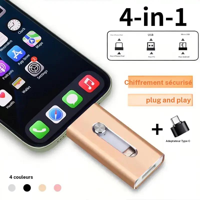 Pendrive flash 3 en 1, memoria oculta (Memory Stick), micro USB para fotos para teléfonos Android y PC, transferencia de alta velocidad, diseño push pull, amplia compatibilidad, comodidad portátil, disponible en 4 colores