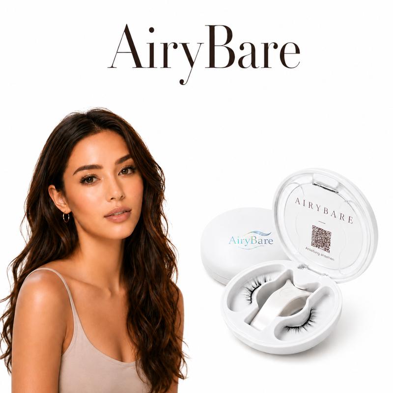 Pestañas magnéticas AiryBare sin pegamento ni delineador de ojos, set de pestañas natural con aplicador y 4 pzas de pestañas