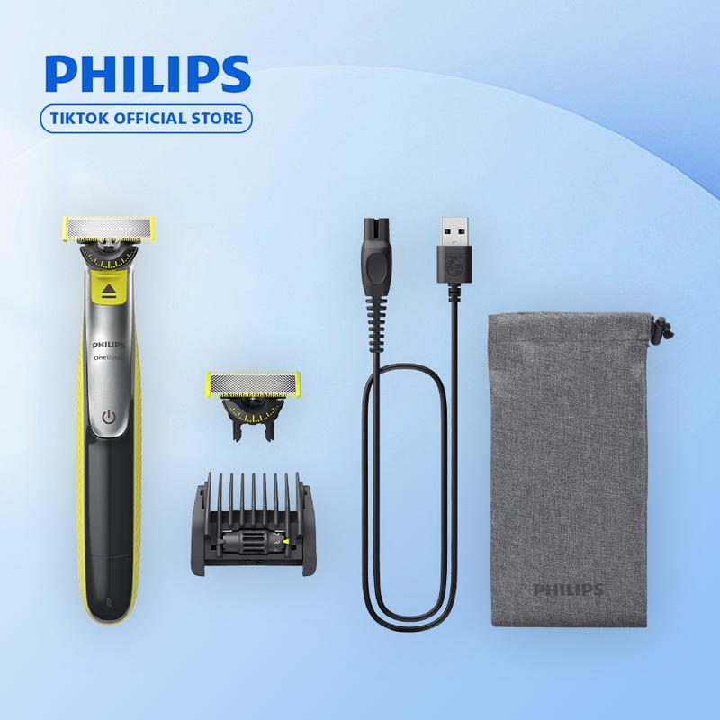 Philips OneBlade para rostro 360° afeitadora + 1 cuchilla adicional + peine 5 en 1 + bolsa suave - QP2734/31