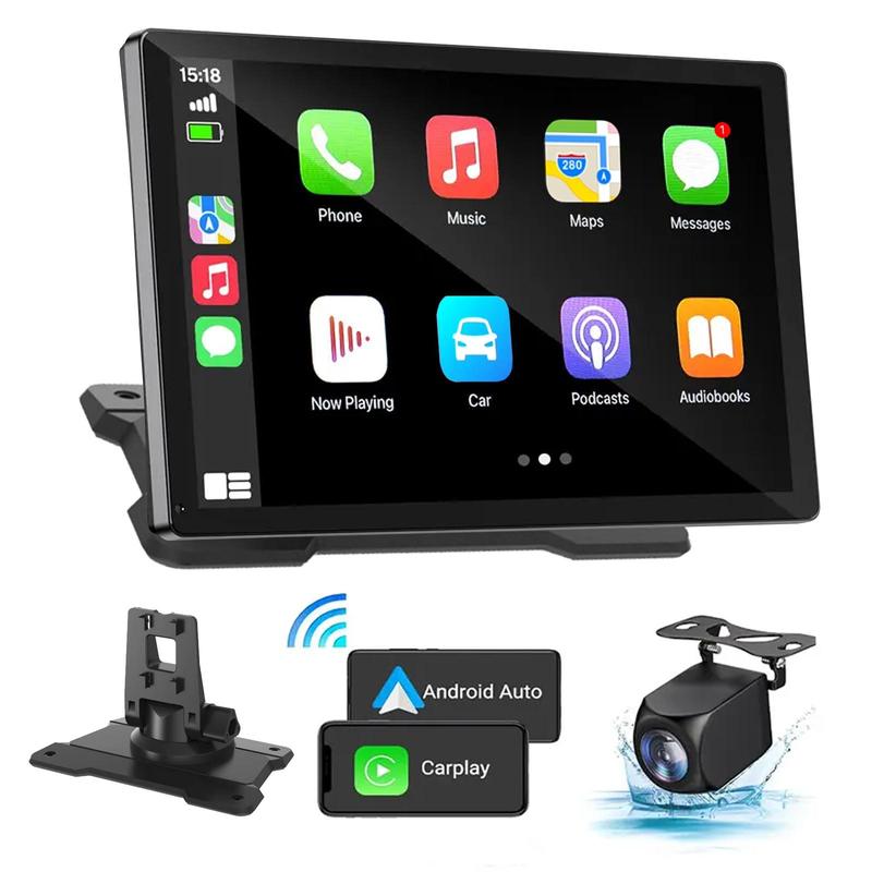 【Pierden】La oltima pantalla tactil IPS CarPlay inalambricaportatil de 2026 con Bluetooth/WiFi para coche, con camarade reversa.