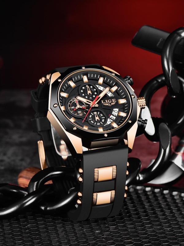 Reloj de cuarzo analógico redondo impermeable clásico de negocios para hombre, reloj moderno para fiestas, complemento diario, reloj exquisito y versátil ideal como regalo de cumpleaños con caja incluida