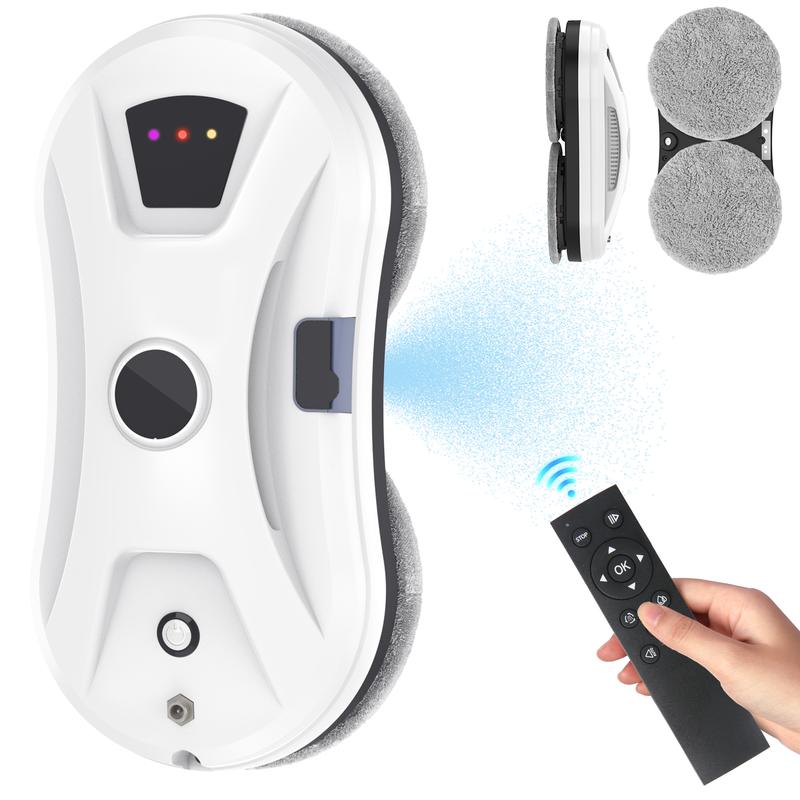 Robot Limpiacristales Inteligente con Pulverización Ultrasónica Automática Succión 5600Pa Control Remoto y Detección de Bordes para Ventanas y Espejos