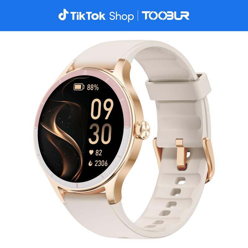 Smartwatch TOOBUR para mujer, compatible con teléfonos Android y iOS, responde/realiza llamadas, rastreador de actividad física/contador de pasos/relojo para correr, monitor del sueño/frecuencia cardíaca, 100 modos deportivos, smartwatch impermeable IP68