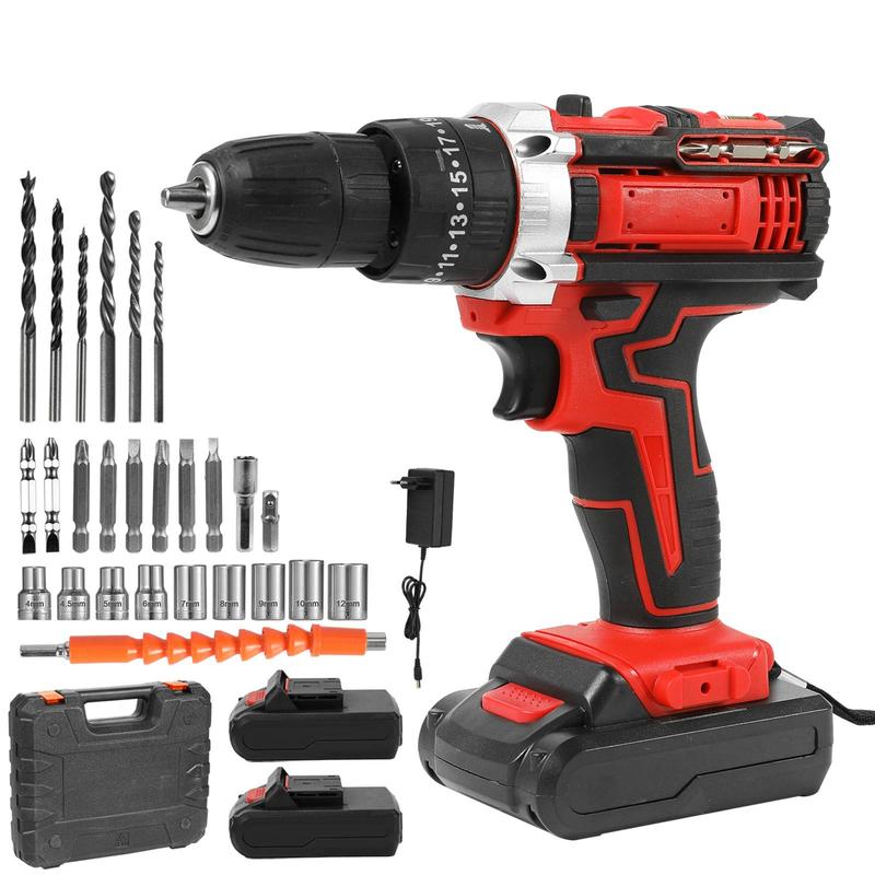 Taladro atornillador con batería de 21 V | sin cable & preciso, universal para tareas de atornillado y perforación, el ayudante perfecto para bricolaje en el hogar