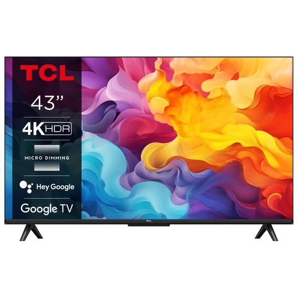 TCL 43P655 Smart LED TV, 43" 4K, UHD, HDR, con Google TV
